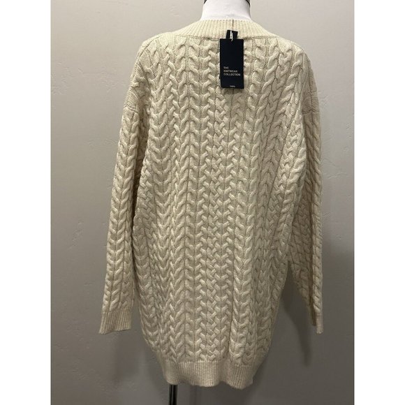ZARA CABLE KNIT V-NECK SWEATER OVERSIZED SAND S REF. 6873/167/712  BLOGGERS FAVE - Picture 6 of 7